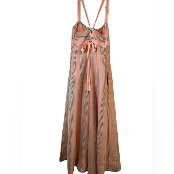 ANTHROPOLOGIE MAEVE SQUARE NECK TIE BACK A-LINE HALTER Maxie‎ DRESS ORANGE SZ 12 - Picture 6 of 16